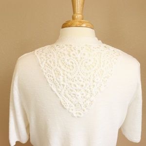 SOLD Ivory Vintage Cropped Open Front Sweater